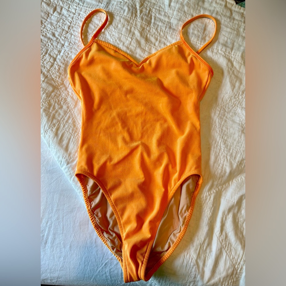 Vintage 90’s NEON DayGlo Orange Tankini Swimsuit Sz12 (fits like an 8)